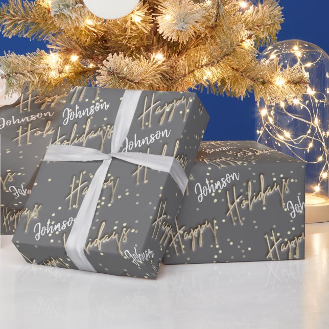 Papel De Presente Nome do Script de Feriados Felizes Nome do Confett (Feriados)