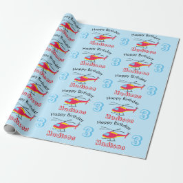 Papel De Presente Nome e Idade do Helicóptero de Voo Bonito