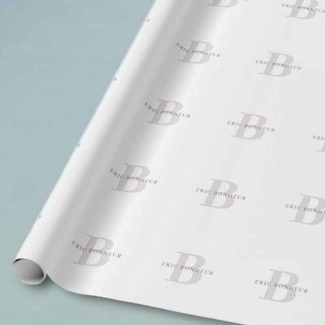 Papel De Presente Nome e Monograma Moderno e Elegante (Criador carregado)