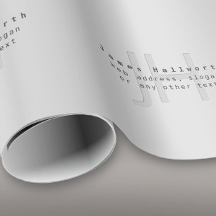 Papel De Presente Nome e slogan editáveis modernos   Gradiente cinza