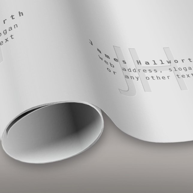 Papel De Presente Nome e slogan editáveis modernos | Gradiente cinza (Criador carregado)