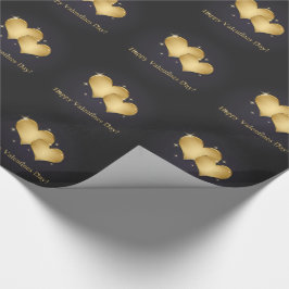 Papel De Presente Nome Elegante do Coração do Ouro - Dia de os namor