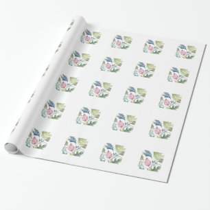 Papel De Presente Nome Floral Minimalista Moderno Simples