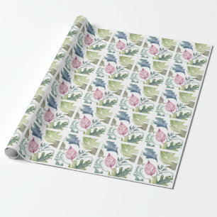 Papel De Presente Nome Floral Minimalista Moderno Simples