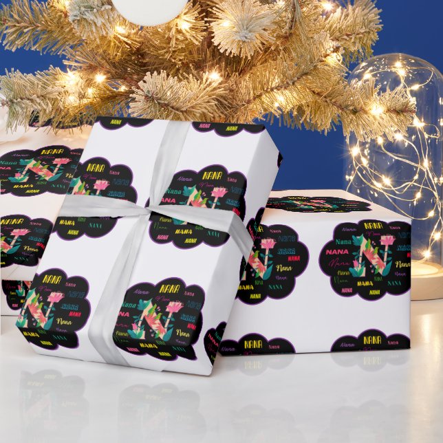 Papel De Presente Nome Floral Nana (Feriados)
