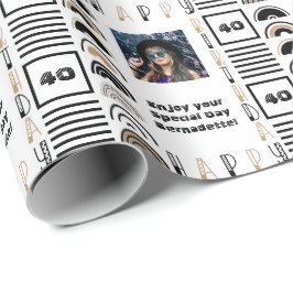 Papel De Presente Nome Idade Sentimento Retroativo Arco-Íris Marrom 