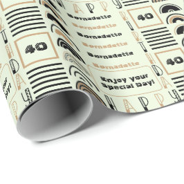 Papel De Presente Nome Idade Sentimento Retroativo Arco-Íris Marrom 