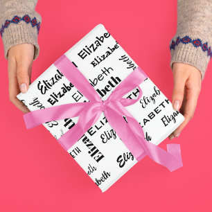 Papel De Presente Nome Iniciais Mensagem Padrão de Mensagem Presente