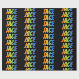 Papel De Presente Nome "JACE" do arco-íris; Divertimento & colorido
