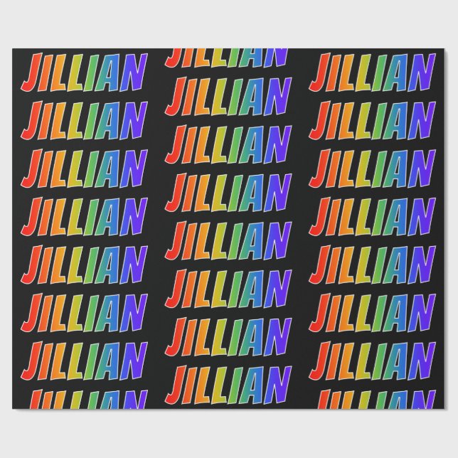 Papel De Presente Nome Jillian "JILLIAN" em arco-íris; Divertido & C (Aberto)