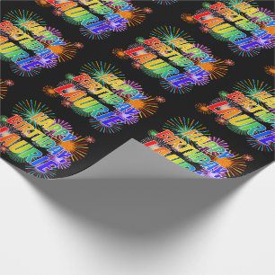 Papel De Presente Nome "LAURIE", Diversão "FELIZ ANIVERSÁRIO"