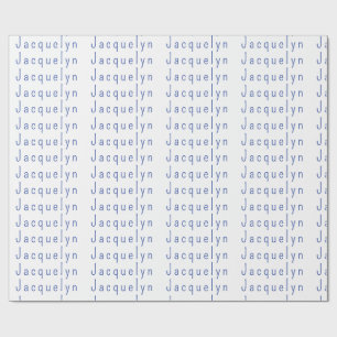 Papel De Presente Nome moderno elegante e elegante azul minimalista