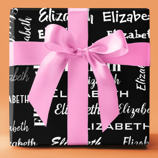 Papel De Presente Nome Monograma inicial Presente personalizado pret