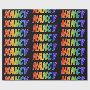 Papel De Presente Nome "NANCY" do arco-íris; Divertimento & colorid