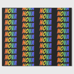 Papel De Presente Nome "NOVA" do arco-íris; Divertimento & colorido