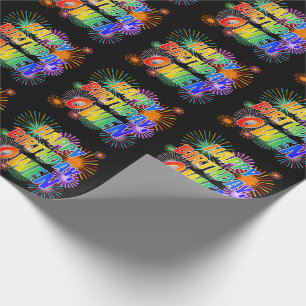 Papel De Presente Nome "OWEN", Diversão "FELIZ ANIVERSÁRIO"