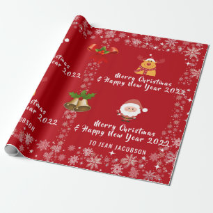 Papel De Presente Nome Personalizado Bastante Elegante Santa Claus R