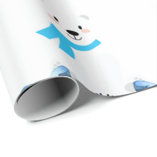 Papel De Presente Nome Personalizado Bonito Ursinho Polar Bear