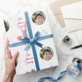 Papel De Presente Nome Personalizado da Família e Colagem de Fotos 5