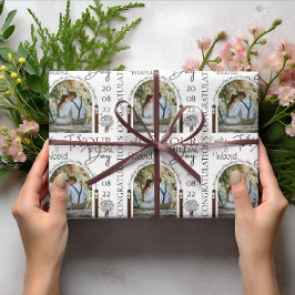 Papel De Presente Nome Personalizado Da Foto E Na moda Floral De Dat