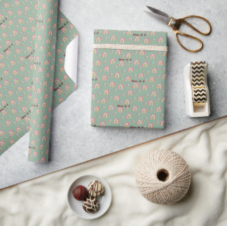Papel De Presente Nome Personalizado de Aniversário do Arco-Íris Ver