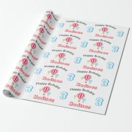 Papel De Presente Nome Personalizado de Aniversário do Design de Bal
