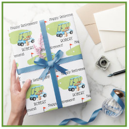 Papel De Presente Nome Personalizado de Aposentação do Golf