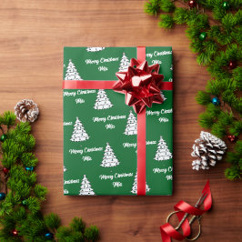 Papel De Presente Nome Personalizado de Feliz Natal Personalizado