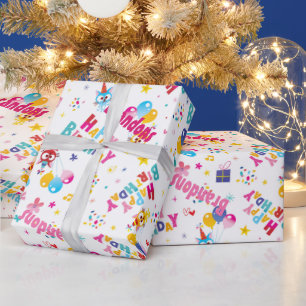 Papel De Presente Nome Personalizado de Festa de aniversário Infanti