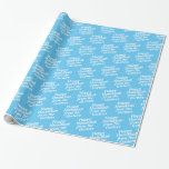 Papel De Presente Nome Personalizado de Hanukkah Feliz<br><div class="desc">Celebre o Festival das Luzes com este papel de embrulho de presente personalizado,  personalizado com seu nome. Precisa de ajuda para a personalização? Envie-nos um e-mail para hello@christiekelly.com para obter assistência complementar.</div>