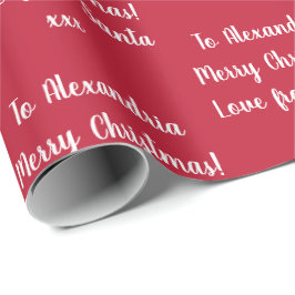 Papel De Presente Nome Personalizado De Papais noeis Vermelho De Nat