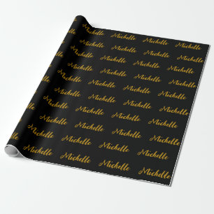 Papel De Presente Nome Personalizado de Script Moderno de Tendência