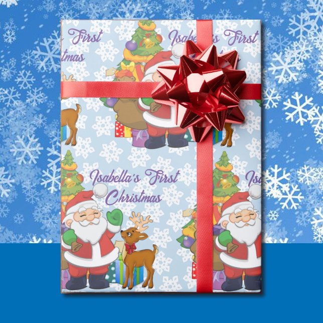 Papel De Presente Nome Personalizado do Bebê para Papais noeis de Na (Criador carregado)