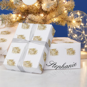 Papel De Presente Nome Personalizado do Feriado de Aniversário do F