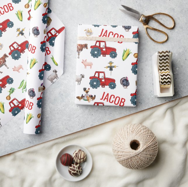 Papel De Presente Nome Personalizado dos Animais de Aniversário da F (Artesanato)