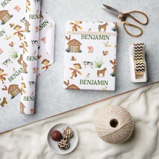 Papel De Presente Nome Personalizado dos Animais de Aniversário da F (Artesanato)