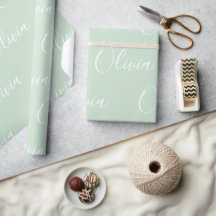 Nome Personalizado Elegante Verde Menta Moderno