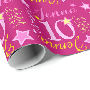 Papel De Presente Nome personalizado estrela do 10.º aniversário c