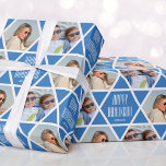 Papel De Presente Nome Personalizado Feliz Hanukkah Fotos Estrela Az<br><div class="desc">Papel de embrulho personalizado é uma forma excelente de adicionar um toque pessoal ao seu dom! Este design de na moda apresenta um padrão estelar perfeito, mostrando duas de suas fotos favoritas junto com o nome do receptor. A mensagem 'Happy Hanukkah' também pode ser personalizada ou personalizada para se adequar...</div>