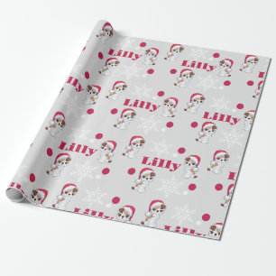 Papel De Presente Nome Personalizado Gatos Natal