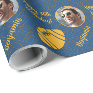 Papel De Presente Nome Personalizado Idade da Foto Esporte Rugby Ani