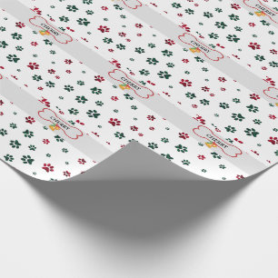 Papel De Presente Nome Personalizado Impressões E Ossos De Pata De 