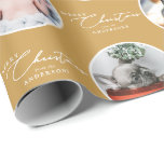 Papel De Presente Nome Personalizado Merry Christmas Script 28 Foto<br><div class="desc">Este papel de embrulho personalizado com fotos de Natal é ideal para compradores que desejam criar embalagens personalizadas e significativas para o feriado que destacam seus momentos favoritos do ano. Projetado para conter 28 fotos, permite que você destaque crianças, animais de estimação, recém-nascidos, irmãos, retratos de família ou imagens festivas...</div>