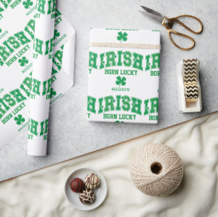 Papel De Presente Nome personalizado Nascer irlandês sorte
