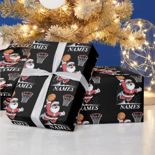 Papel De Presente Nome Personalizado Natal Papai Noel Arremessando B