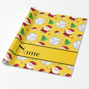 Papel De Presente Nome personalizado padrão de natal de voleibol ama