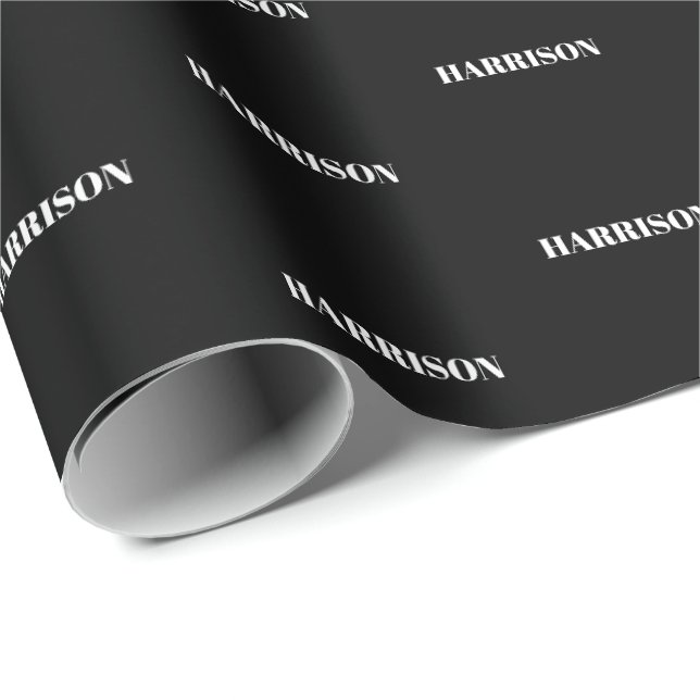 Papel De Presente Nome Personalizado Padrão do monograma do texto Pr (Ponta do rolo)