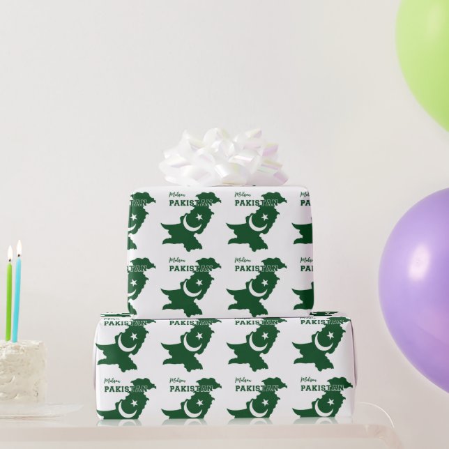 Papel De Presente Nome Personalizado Paquistão (Presentes para festas)