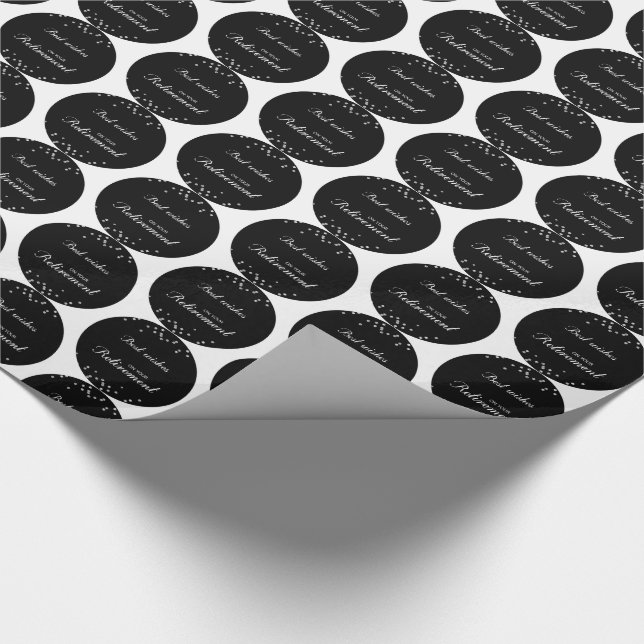 Papel De Presente Nome Personalizado, Parabéns de Reforma Preto (Ponta)