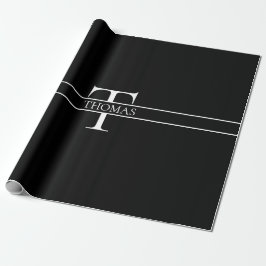 Papel De Presente Nome Personalizado Personalizado Elegante Monogram